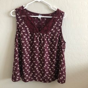 Maroon & Cream Printed Old Navy Blouse